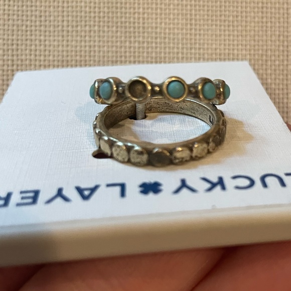 Lucky Brand Gold & Turquoise Ring Set - Picture 4 of 5